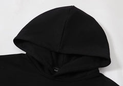 Purple Brand Men Black Floral Graphic Pullover Hoodie