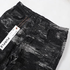 Purple Brand Black Abstract Paint Splatter Denim Jeans