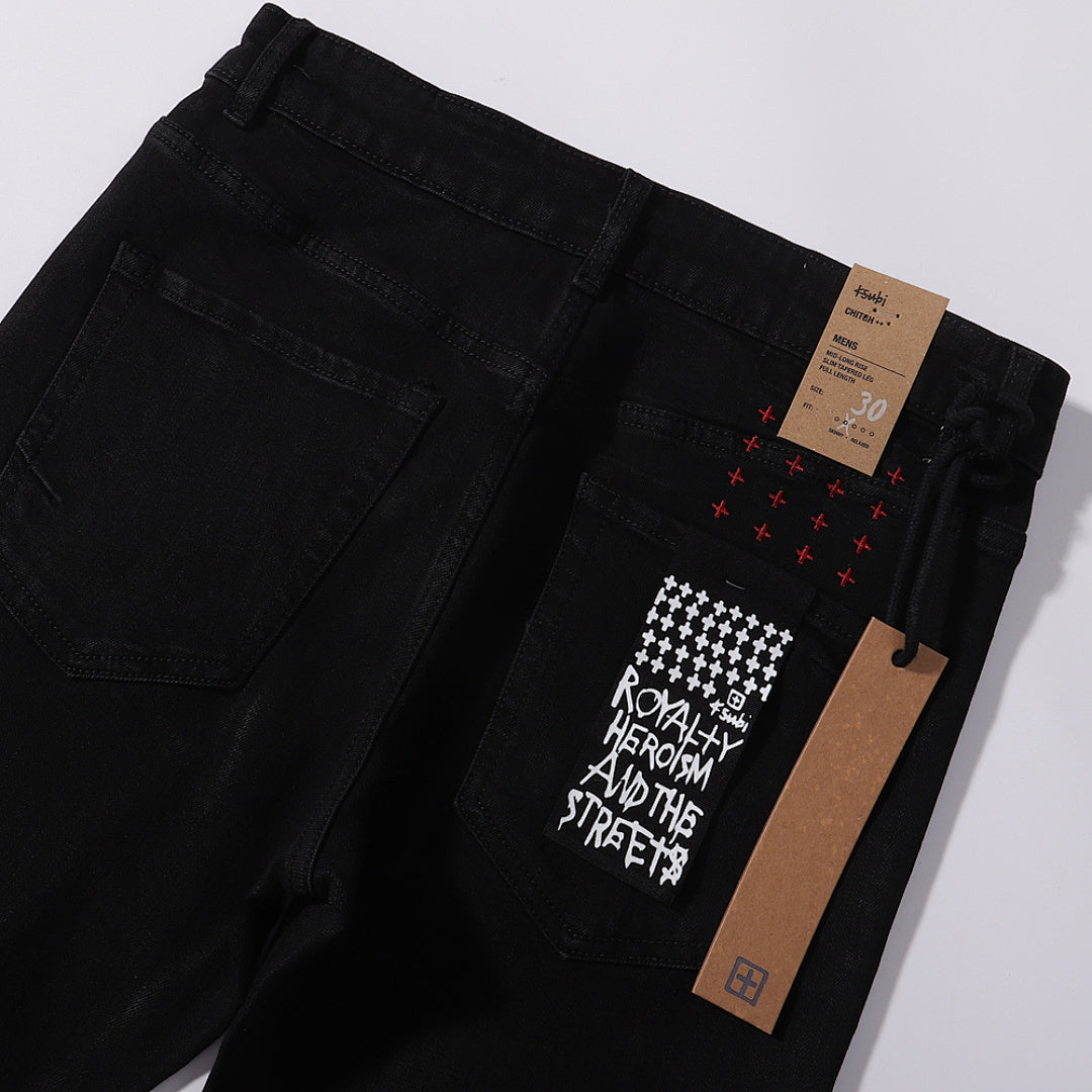 Ksubi Men Jet Black Slim Straight Jeans