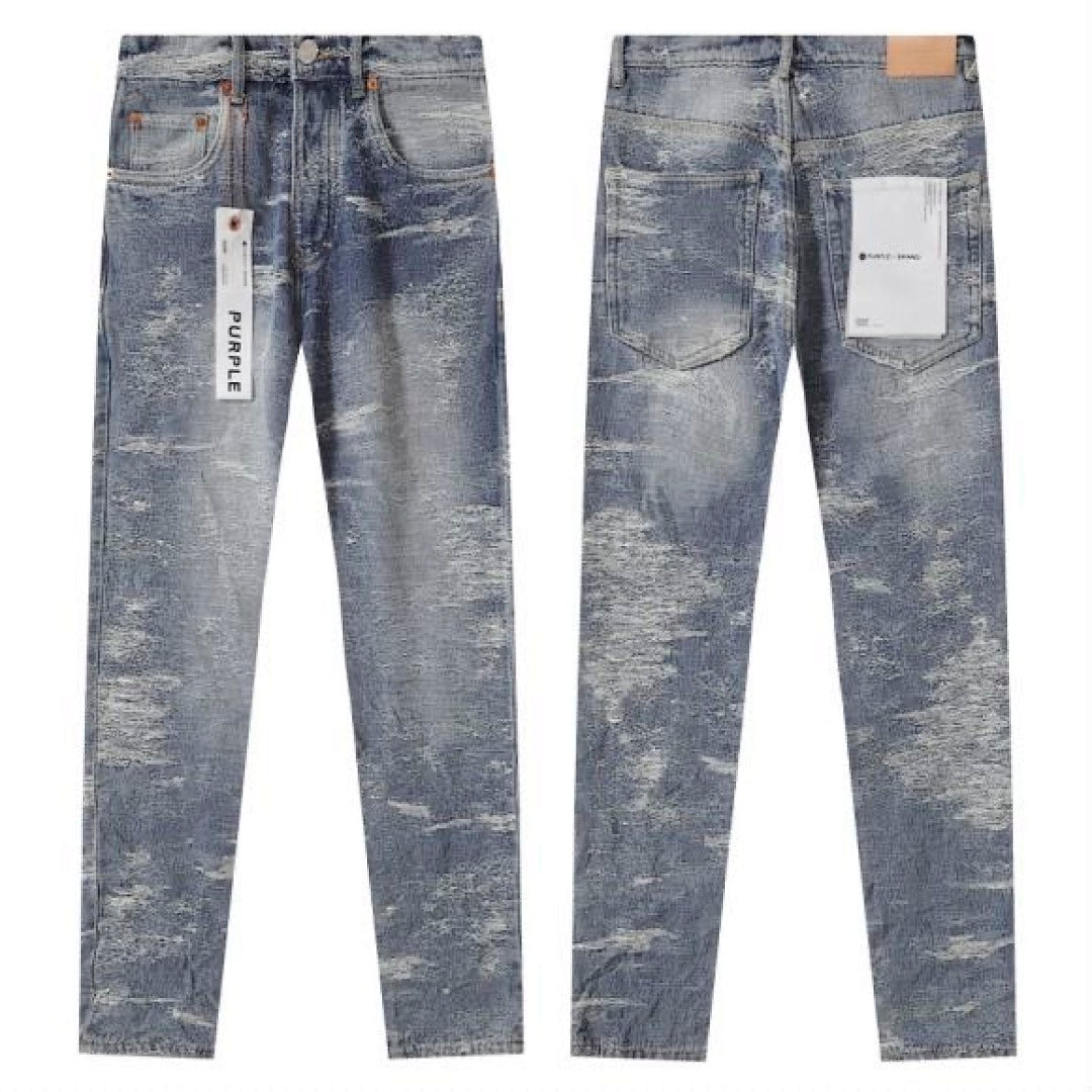 Purple Brand Vintage Distressed Slim Fit Denim Jeans