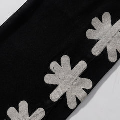 LOST SHDWS Black Off White Floral Denim Jeans