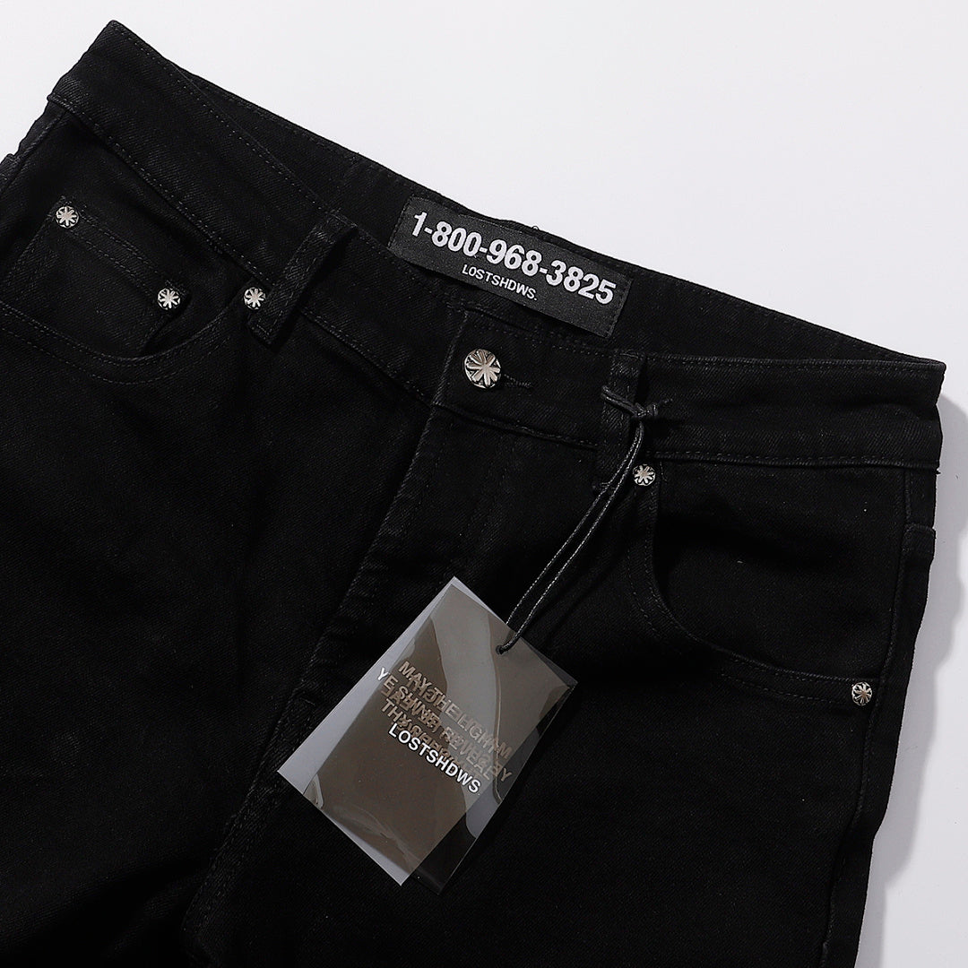 LOST SHDWS Premium Minimalist Matte Black Denim Jeans