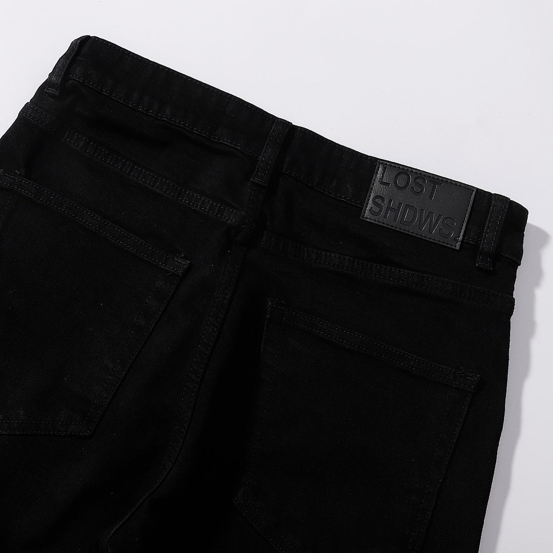 LOST SHDWS Premium Minimalist Matte Black Denim Jeans