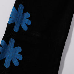 LOST SHDWS Black Electric Blue Floral Denim Jeans