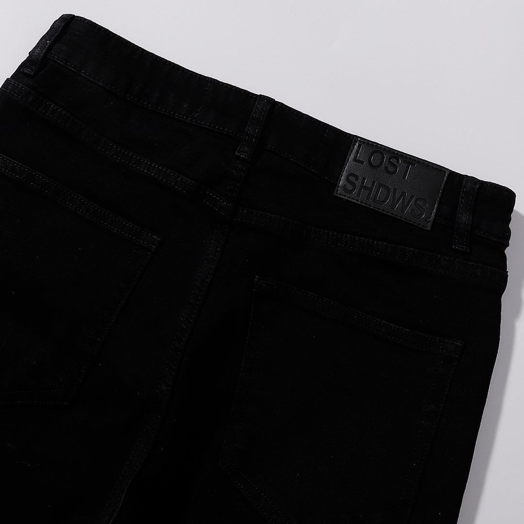 LOST SHDWS Black Electric Blue Floral Denim Jeans