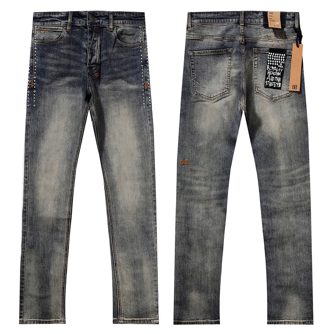 Ksubi Vintage Mud Wash Distressed Slim Denim Jeans