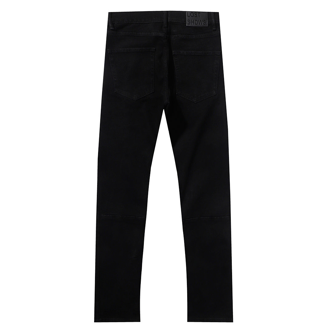 LOST SHDWS Black Off White Floral Denim Jeans