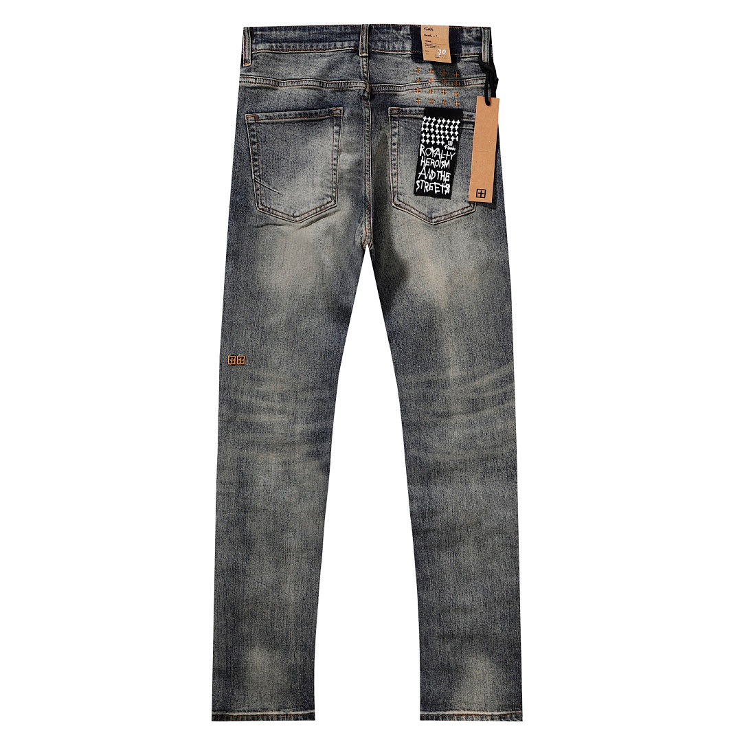 Ksubi Vintage Mud Wash Distressed Slim Denim Jeans