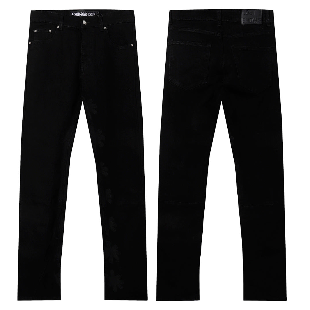 LOST SHDWS Premium Minimalist Matte Black Denim Jeans