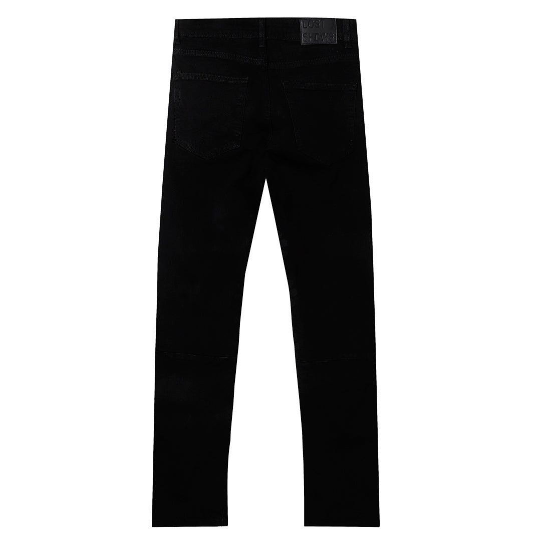LOST SHDWS Premium Minimalist Matte Black Denim Jeans