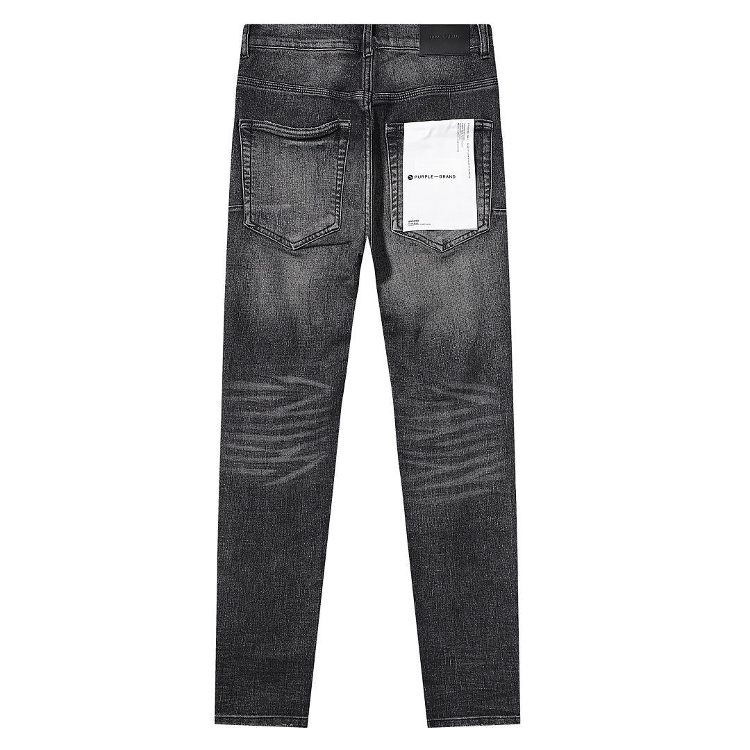 Purple Brand Black Distressed Knee Cut Denim Jeans