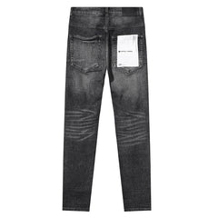 Purple Brand Black Distressed Knee Cut Denim Jeans