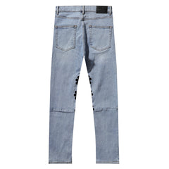 LOST SHDWS Light Wash Black Floral Denim Jeans