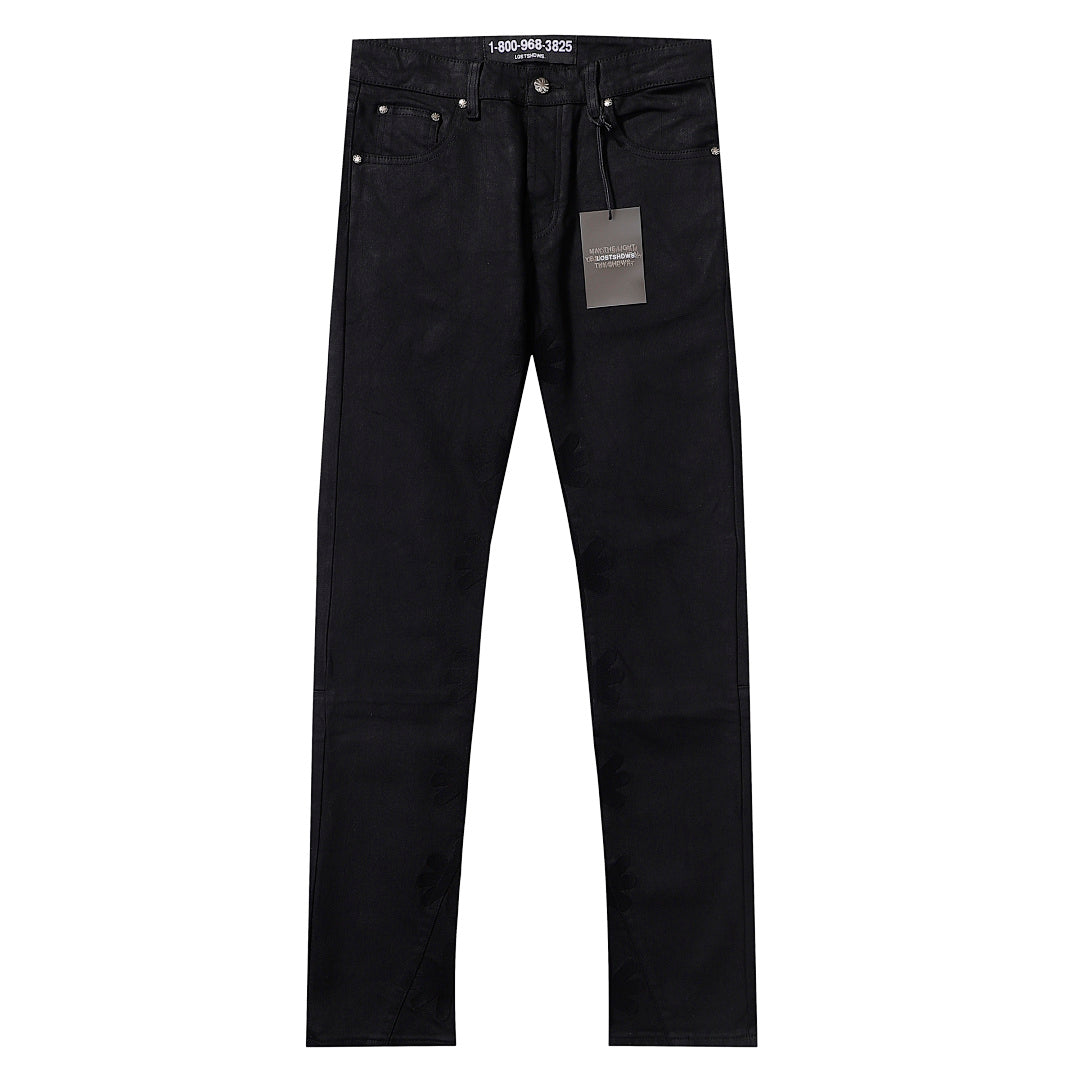 LOST SHDWS Premium Matte Black Button Fly Jeans