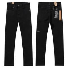 Ksubi Matte Black White Embroidered Denim Jeans