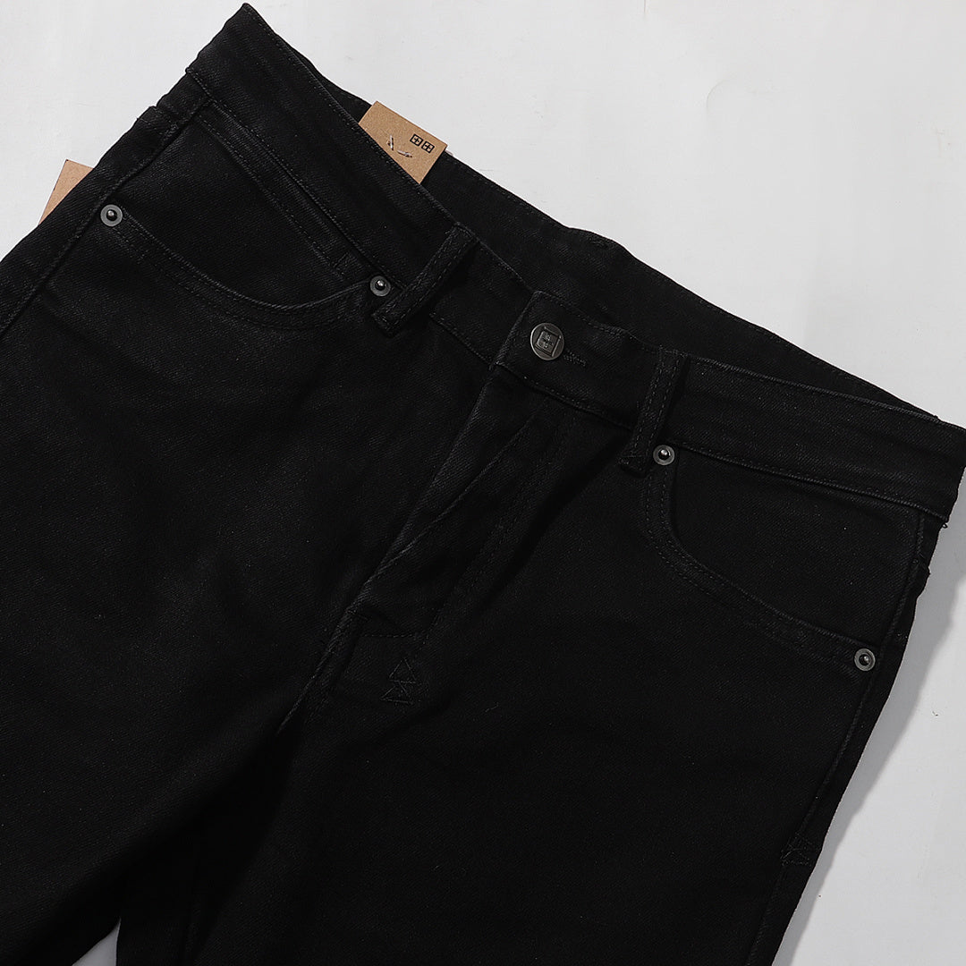 Ksubi Matte Black White Embroidered Denim Jeans