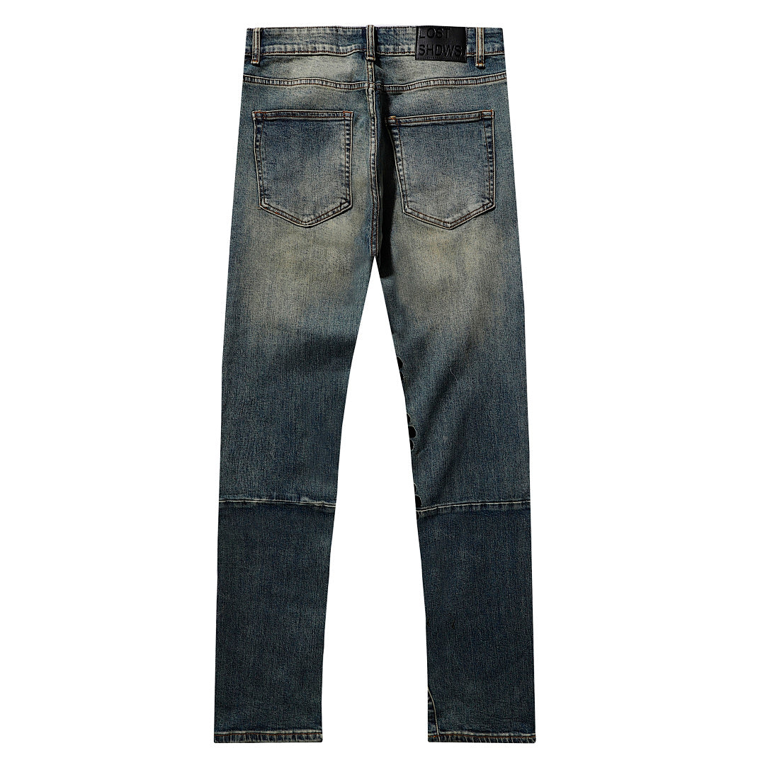 LOST SHDWS Distressed Multi Color Floral Denim Jeans