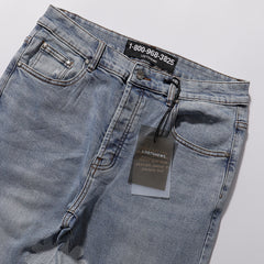 LOST SHDWS Light Wash Side Floral Denim Jeans