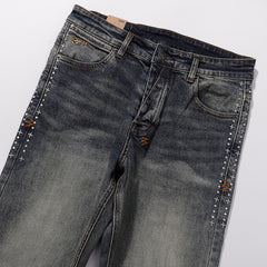 Ksubi Vintage Mud Wash Distressed Slim Denim Jeans