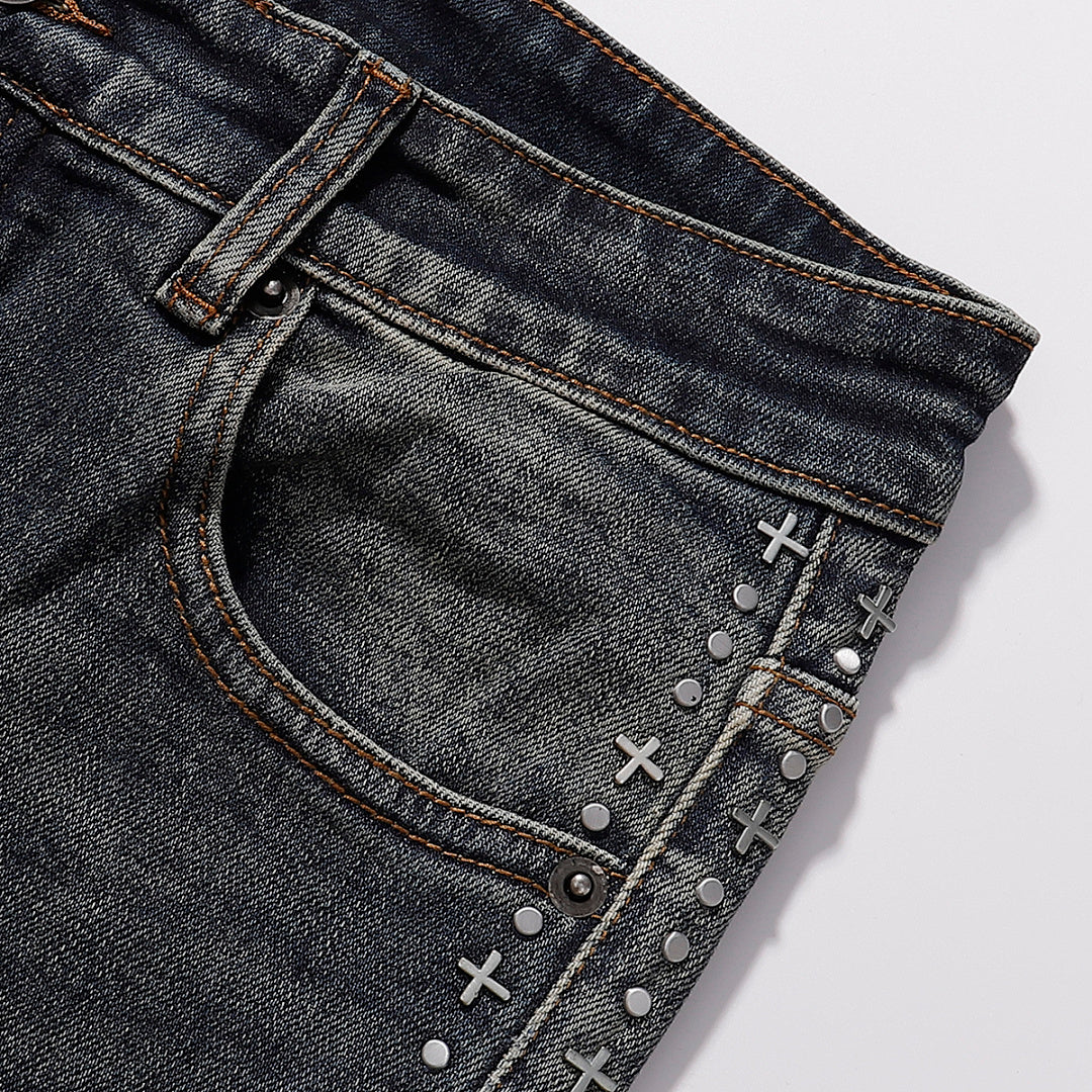 Ksubi Vintage Mud Wash Distressed Slim Denim Jeans