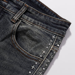 Ksubi Vintage Mud Wash Distressed Slim Denim Jeans