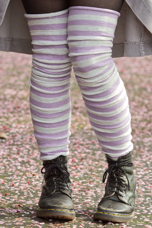 M Stripes Thigh High Socks