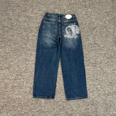 Derchutze Venus Embroidered Loose Straight Jeans