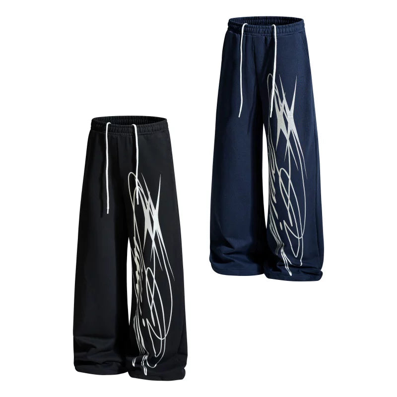 Aknife American-style street hip-hop wide-leg pants