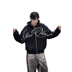 A knife street graffiti printed flowered shirt jacket
