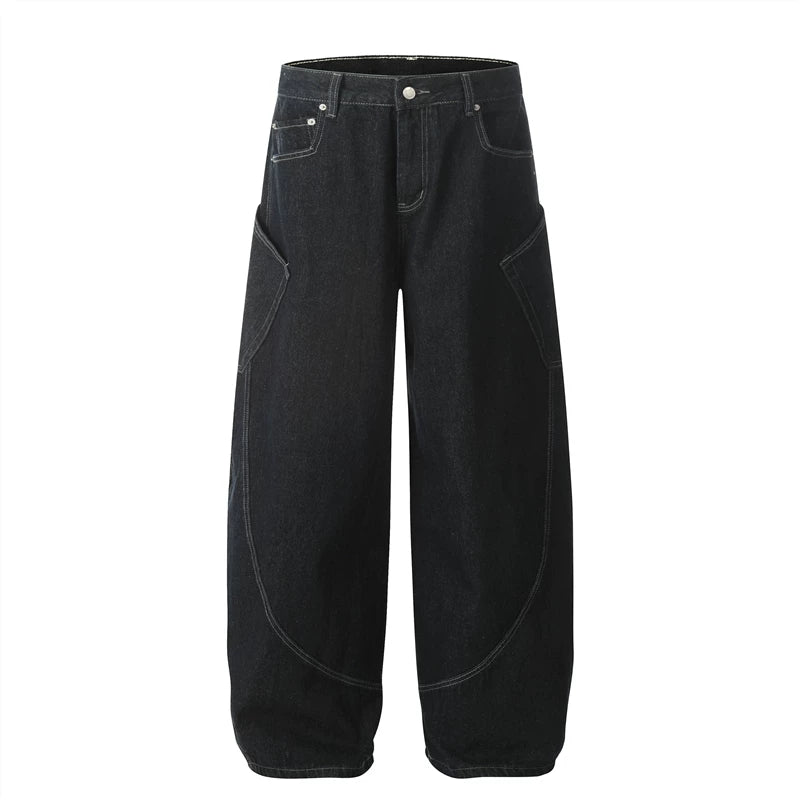 A knife wide-leg curved knife cowboy pants