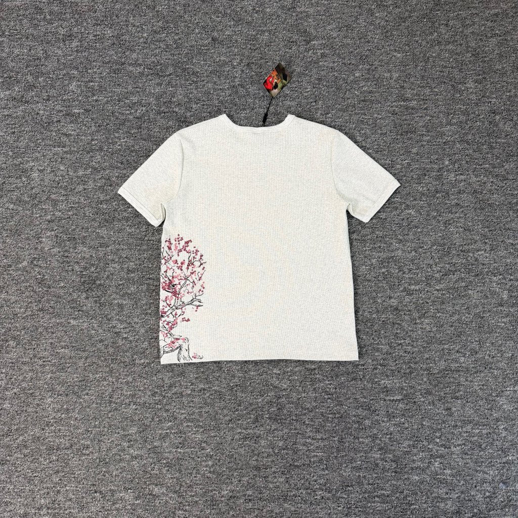 Derschutze Sakura Embroidered Pure Cotton Tee
