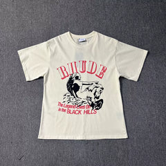 RHUDE American Retro Graphic Printed Oversized Summer Tee