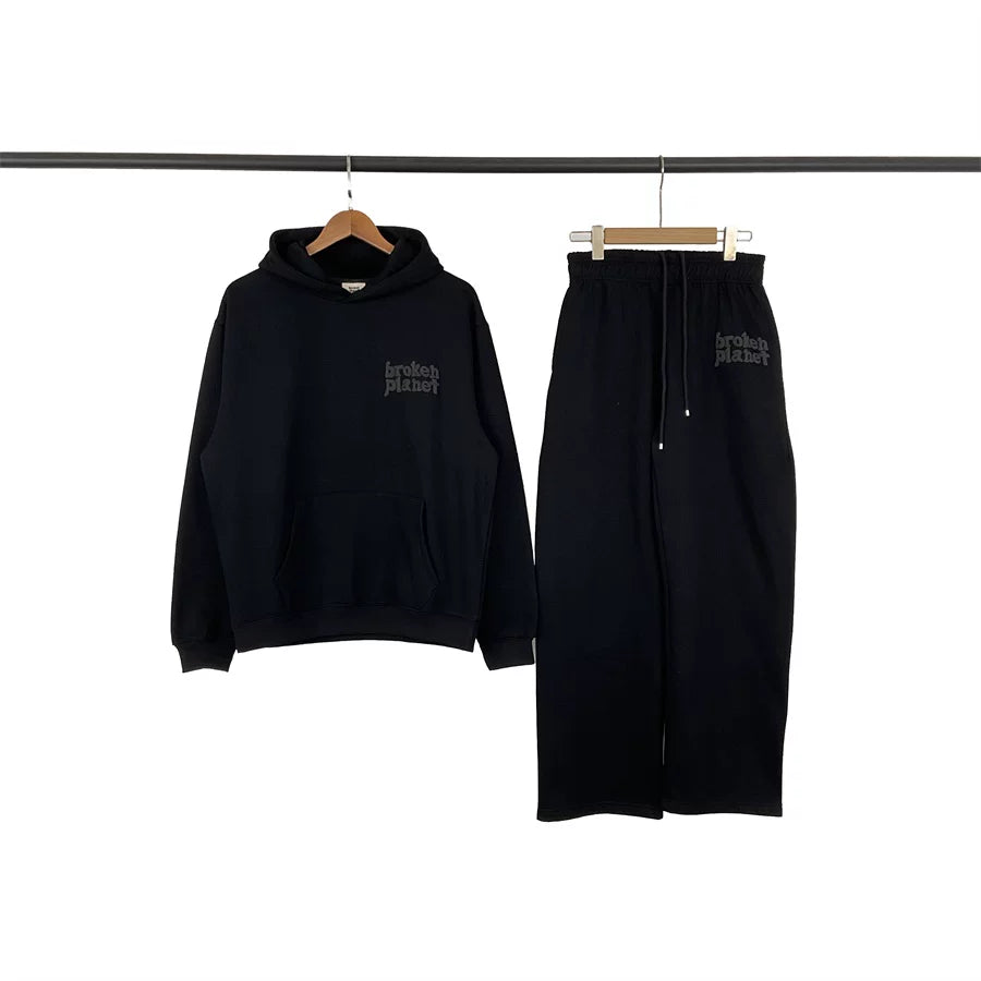 Broken Planet Streetwear Short Sleeve Hoodie Pants Set