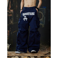 Unmanned island street dance printed three-dimensional cut multi pocket work pants casual pants for men and women on the street