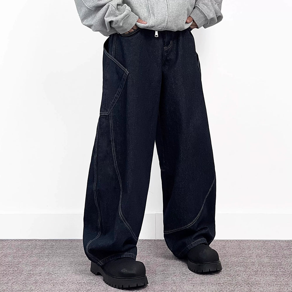 A knife wide-leg curved knife cowboy pants