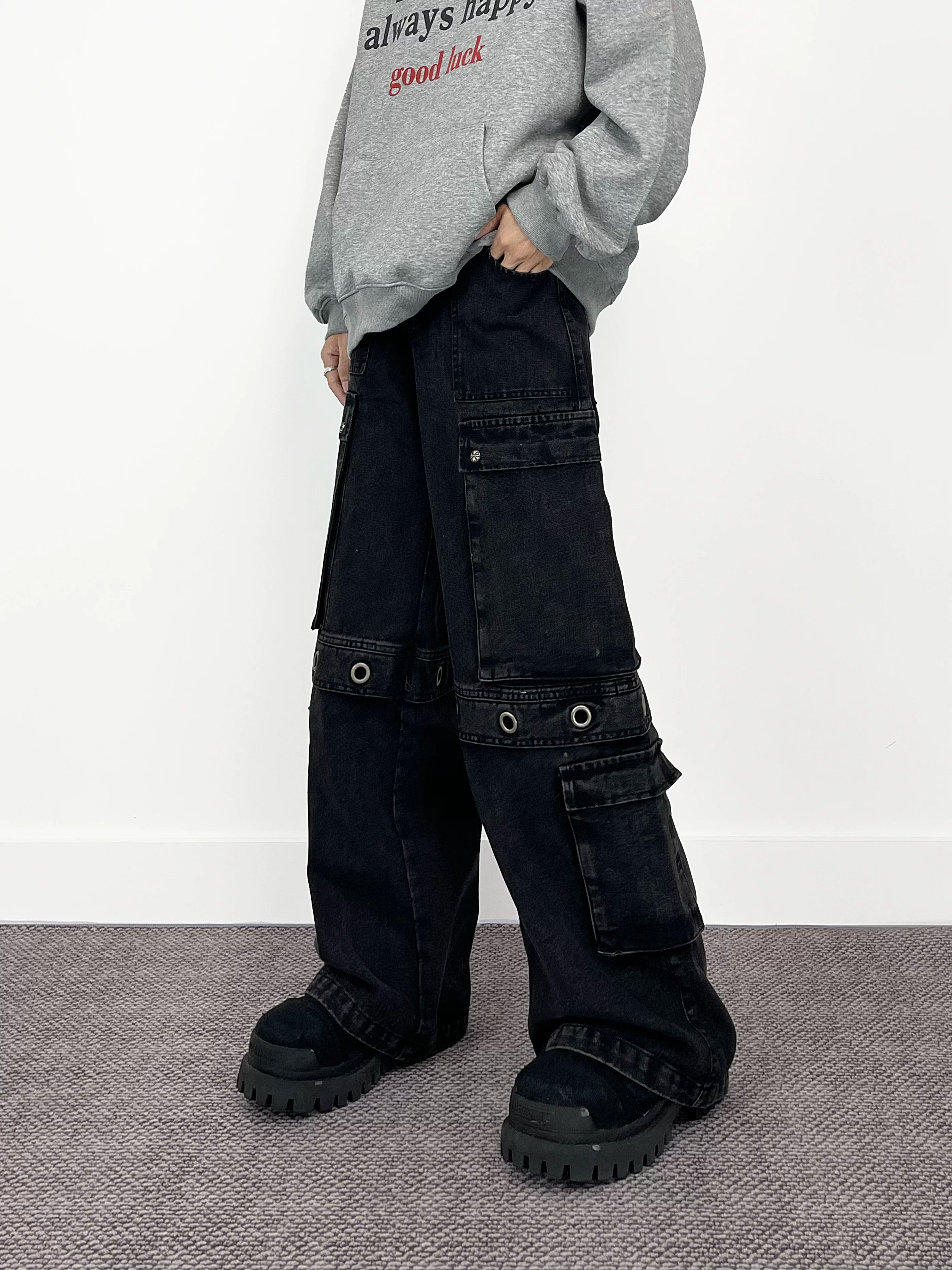 A knife wide-leg workwear jeans