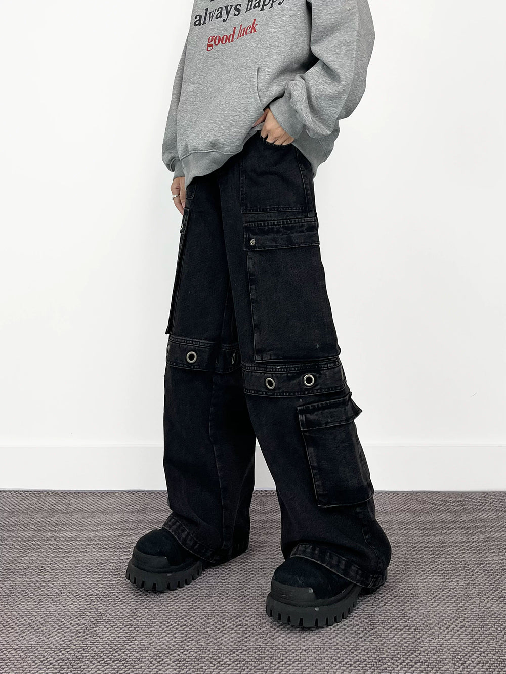 A knife wide-leg workwear jeans