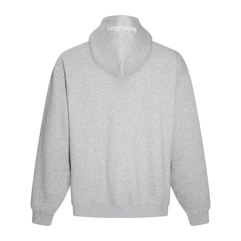 Broken Planet Puff Print Fleece Zip Up Hoodie