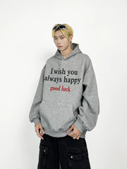 A knife streetwise cool letter-printed hooded sweatshirt