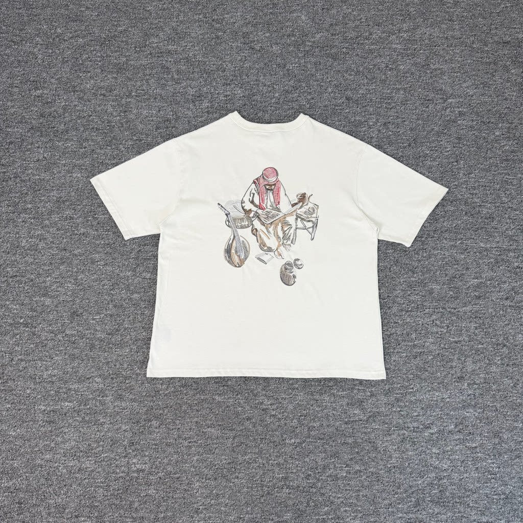 Derschutze Embroidered Character Pure Cotton Tee