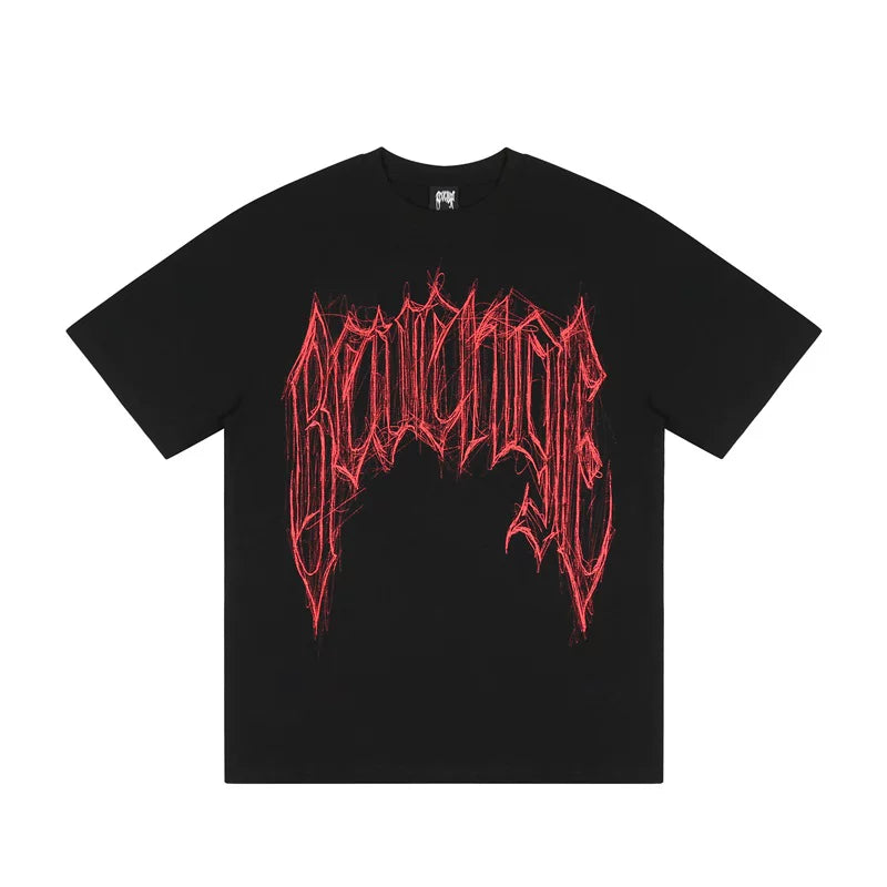 Revenge Vintage Sketch Character Oversized Graphic Tee