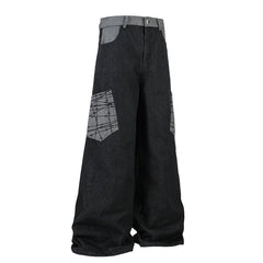 A knife-style wide-leg denim pants