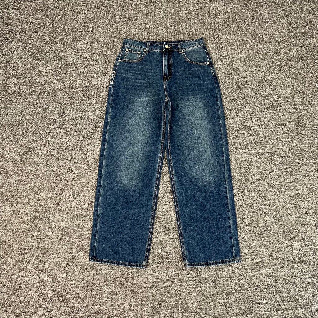 Derchutze Venus Embroidered Loose Straight Jeans