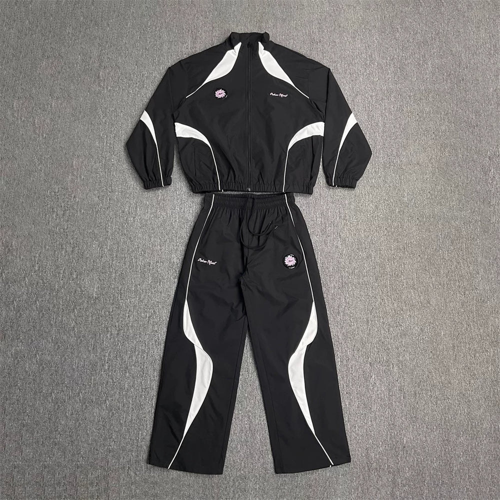 Broken Planet Color Block Stand Collar Tracksuit Set