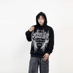 A knife dark-themed high street hooded sweatshirt