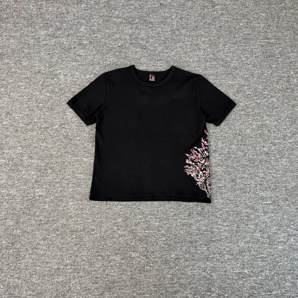 Derschutze Sakura Embroidered Pure Cotton Tee