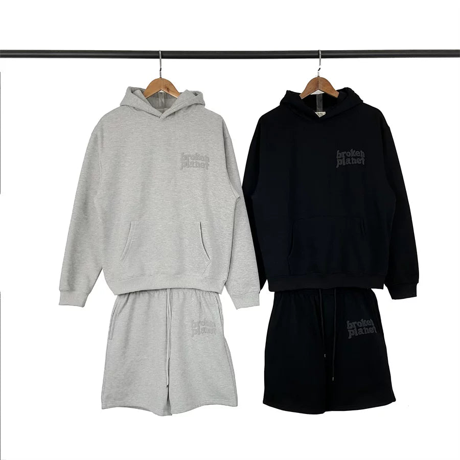 Broken Planet Fleece Hoodie And Shorts Tracksuit Set
