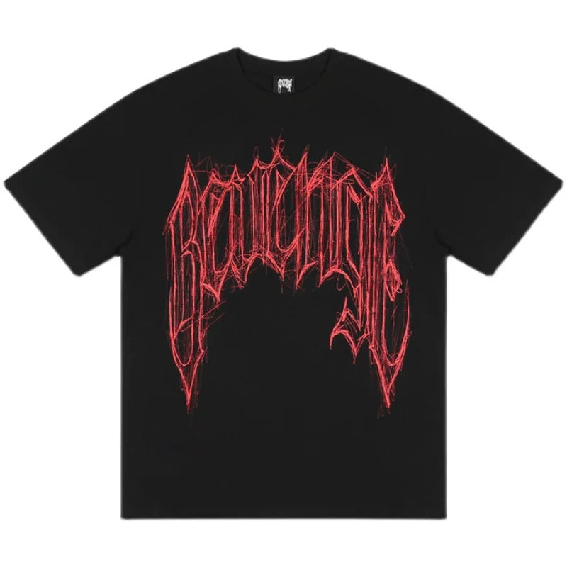 Revenge Vintage Sketch Character Oversized Graphic Tee