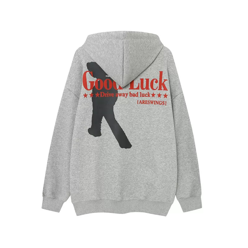 A knife streetwise cool letter-printed hooded sweatshirt