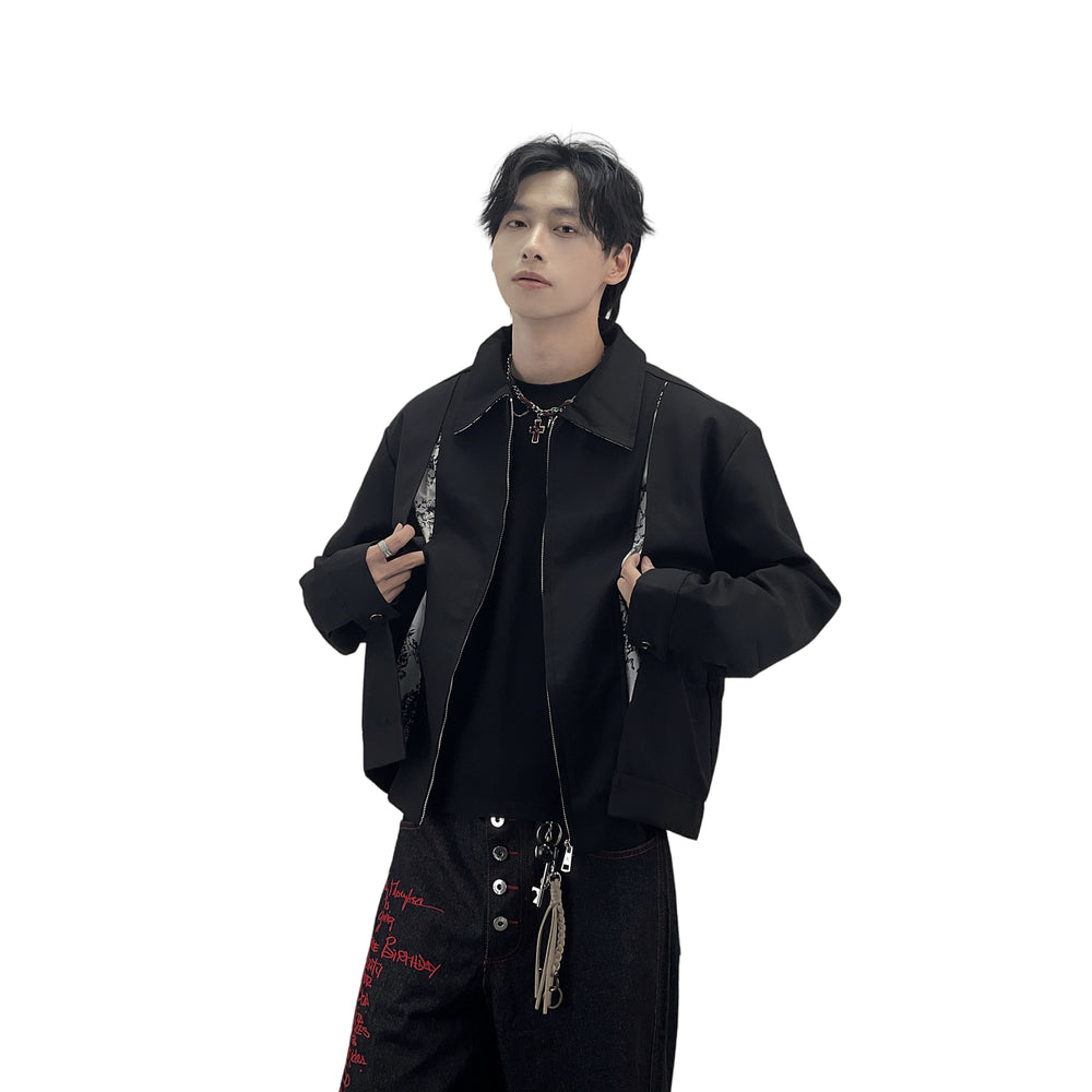 A knife cleanfit floral patchwork lapel jacket